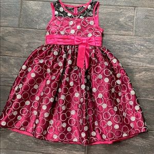 Girls age 7 cerise pink party dress